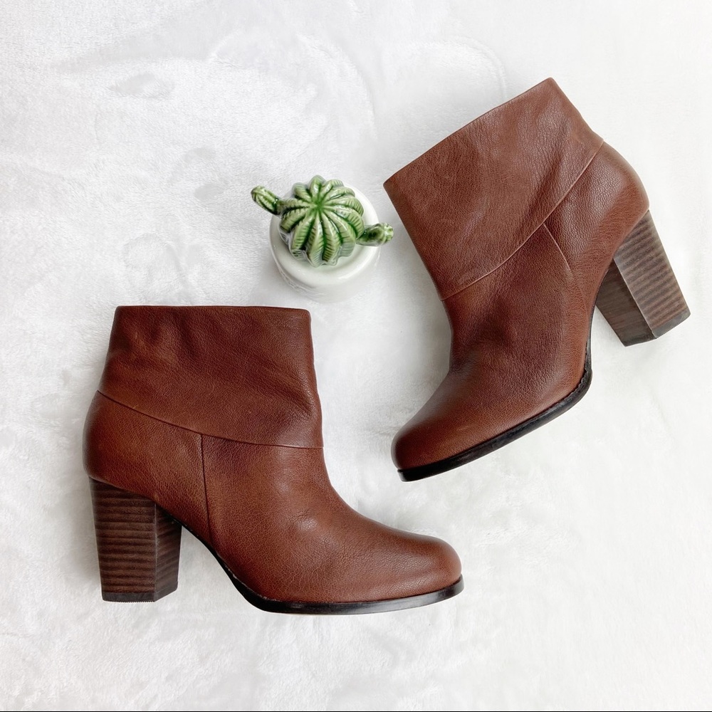 Cole Haan Nike Air Brown Leather Ankle Booties Sz7